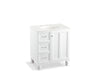 KOHLER K-99517-LGL-1WA Damask 30" bathroom vanity cabinet with furniture legs, 1 door and 3 drawers on left