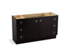 KOHLER K-99510-TK-1WU Jacquard 60" bathroom vanity cabinet with toe kick, 2 doors and 6 drawers