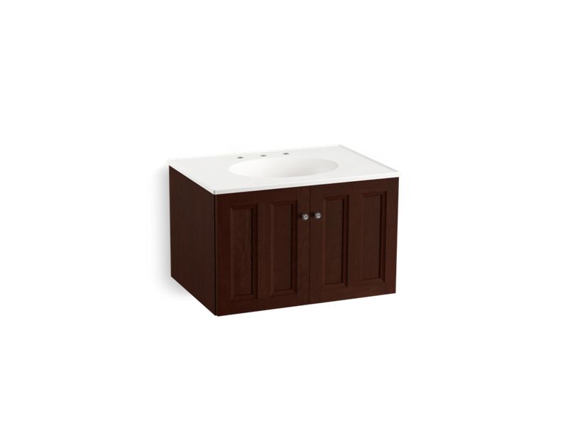 KOHLER K-99515-1WG Damask 30" wall-hung bathroom vanity cabinet with 2 doors