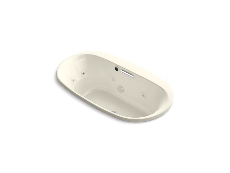KOHLER K-5716-H2-96 Underscore Oval 66" x 36" drop-in whirlpool with heater without jet trim