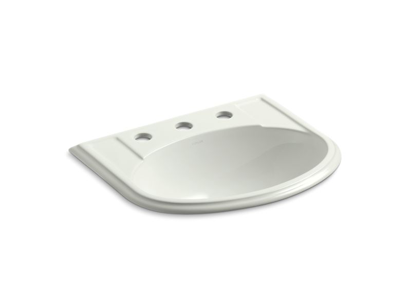 KOHLER K-2279-8-NY Devonshire Drop-in bathroom sink with 8" widespread faucet holes