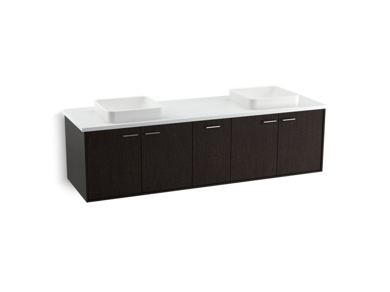 KOHLER K-99550-1WK Jute 72" wall-hung bathroom vanity cabinet with 4 doors and 1 drawer