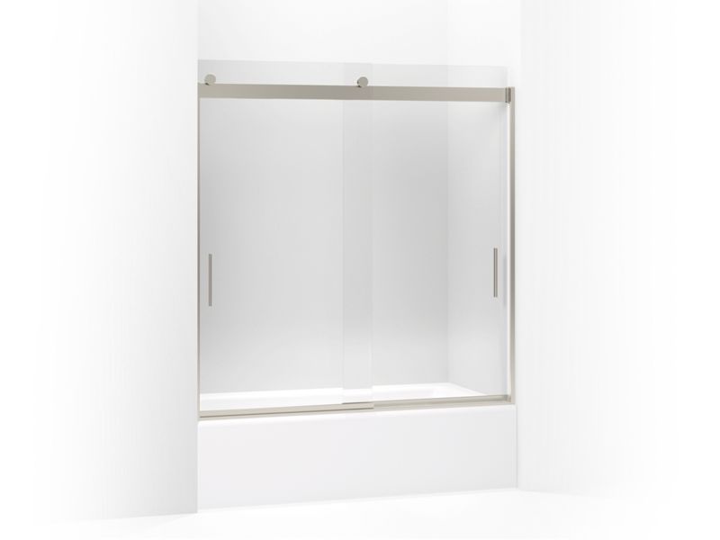KOHLER K-706163-L Levity Sliding bath door, 62" H x 56-5/8 - 59-5/8" W, with 5/16" thick Crystal Clear glass