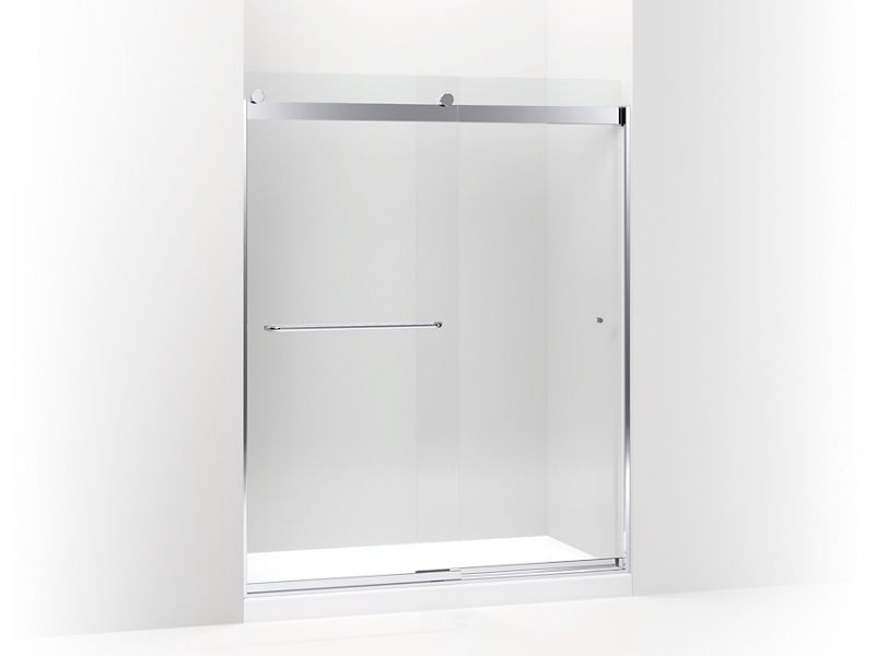 KOHLER K-706167-L Levity Sliding shower door, 74" H x 56-5/8 - 59-5/8" W, with 5/16" thick Crystal Clear glass