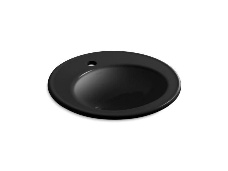 KOHLER K-2202-1 Brookline 19" diameter drop-in bathroom sink with single faucet hole