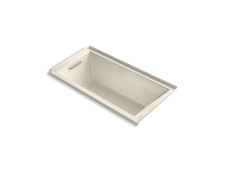KOHLER K-1167-LFG-47 Underscore Rectangle 60" x 30" alcove BubbleMassage(TM) Air Bath with integral flange and left-hand drain