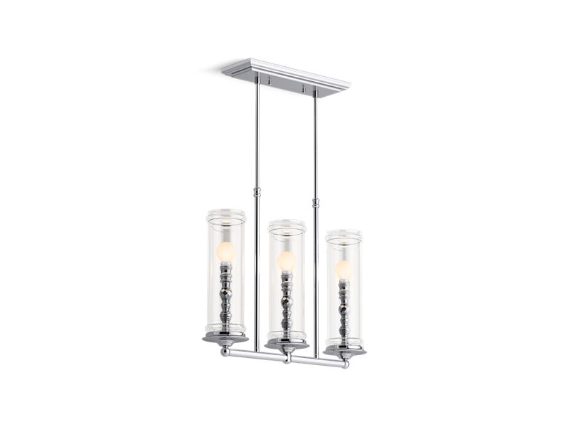 KOHLER 23344-CH03-CPL Damask Three-Light Linear in Polished Chrome
