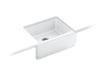 KOHLER 6573-5U-0 Alcott 25-1/4" X 22" X 8-5/8" Undermount Single-Bowl Farmhouse Kitchen Sink With 5 Oversize Faucet Holes in White