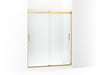 KOHLER K-706012-L Levity Sliding shower door, 74" H x 56-5/8 - 59-5/8" W, with 3/8" thick Crystal Clear glass