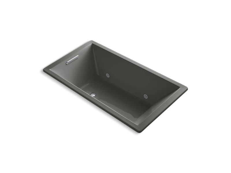 KOHLER K-1173-GVBCW-58 Underscore Rectangle 66" x 36" drop-in VibrAcoustic + BubbleMassage(TM) Air Bath with Bask(TM) heated surface and chromatherapy