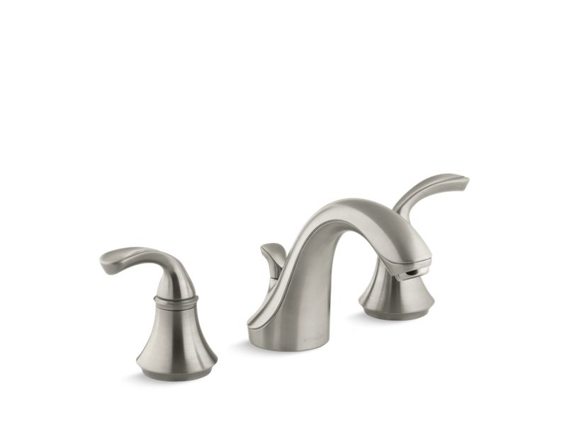 KOHLER 10273-4-BN Fort?? Widespread Bathroom Sink Faucet With Sculpted Lever Handles in Vibrant Brushed Nickel