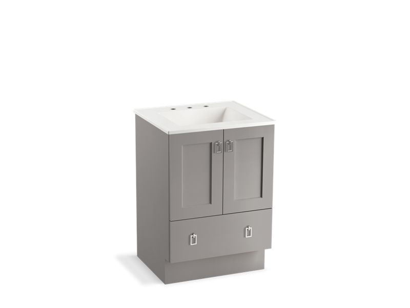 KOHLER K-99527-TK-1WT Poplin 24" bathroom vanity cabinet with toe kick, 2 doors and 1 drawer