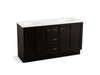 KOHLER K-99524-TK-1WU Damask 60" bathroom vanity cabinet with toe kick, 2 doors and 3 drawers