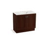 KOHLER K-99531-TK-1WG Poplin 36" bathroom vanity cabinet with toe kick and 2 doors