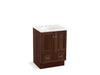 KOHLER K-99514-TK-1WE Damask 24" bathroom vanity cabinet with toe kick, 2 doors and 1 drawer