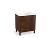 KOHLER K-99504-LGL-1WE Jacquard 30" bathroom vanity cabinet with furniture legs, 1 door and 3 drawers on left