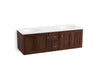KOHLER K-99524-SD-1WE Damask 60" wall-hung bathroom vanity cabinet with 2 doors and 2 drawers, split top drawer