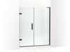 KOHLER 27618-10L-BL Composed 58"–58-3/4" W X 71-1/2" H Frameless Pivot Shower Door With 3/8" Crystal Clear Glass And Back-To-Back Vertical Door Pulls in Matte Black