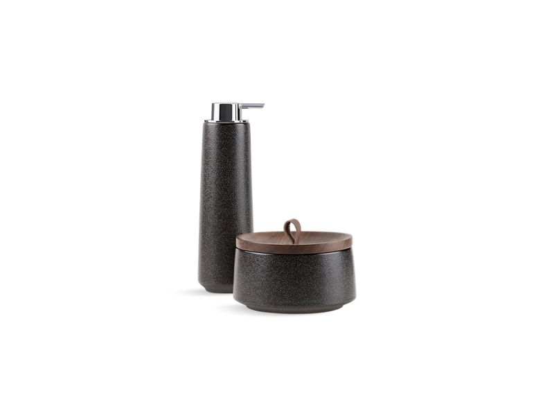 KOHLER K-29591-TB2 Bente Two-piece countertop accessory set, Ebony Pearl