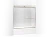 KOHLER K-706005-L Levity Sliding bath door, 59-3/4" H x 54 - 57" W, with 1/4" thick Crystal Clear glass