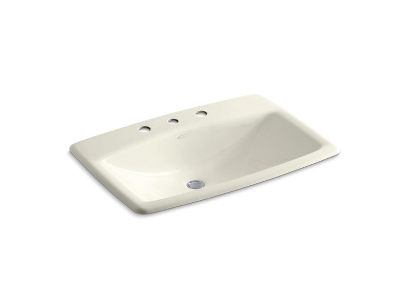 KOHLER K-2885-8-96 Drop-in bathroom sink with widespread faucet holes