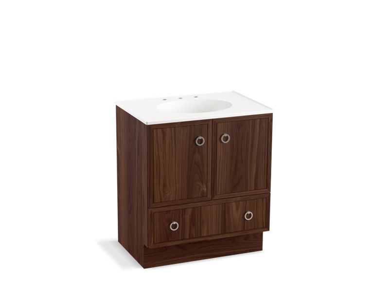 KOHLER K-99503-TK-1WE Jacquard 30" bathroom vanity cabinet with toe kick, 2 doors and 1 drawer