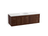KOHLER K-99523-SD-1WE Damask 60" wall-hung bathroom vanity cabinet with 2 doors and 4 drawers, split top drawer