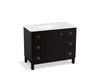 KOHLER K-99564-LG-1WU Jacquard 42" bathroom vanity cabinet with furniture legs, 1 door and 6 drawers
