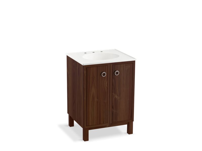 KOHLER K-99500-LG-1WE Jacquard 24" bathroom vanity cabinet with furniture legs and 2 doors
