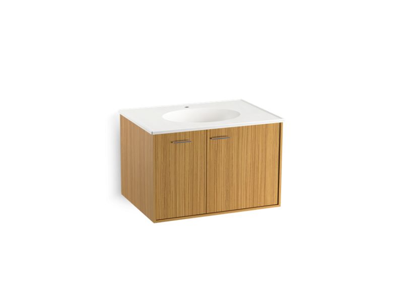 KOHLER K-99541-L-1WN Jute 30" wall-hung bathroom vanity cabinet with 1 door and 1 drawer on left