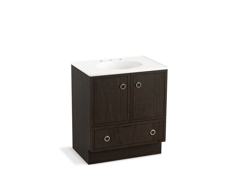 KOHLER K-99503-TK-1WC Jacquard 30" bathroom vanity cabinet with toe kick, 2 doors and 1 drawer