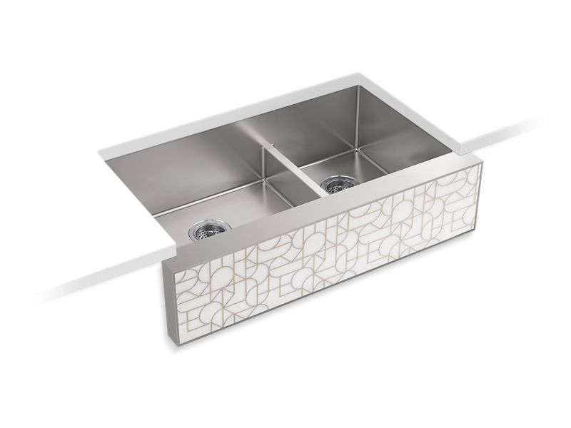 KOHLER 22570-NA Tailor 35-1/2" X 21" Undermount Double-Bowl Large/Medium Farmhouse Kitchen Sink