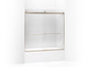 KOHLER K-706005-L Levity Sliding bath door, 59-3/4" H x 54 - 57" W, with 1/4" thick Crystal Clear glass