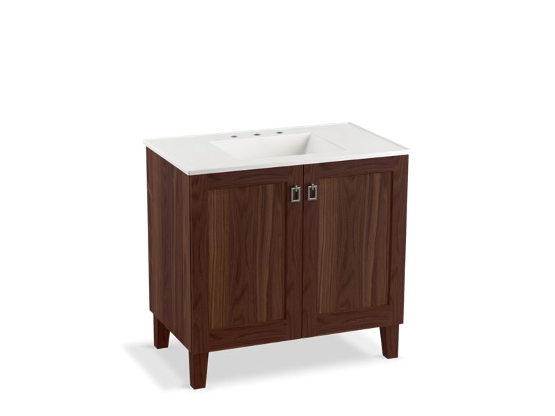 KOHLER K-99531-LG-1WE Poplin 36" bathroom vanity cabinet with legs and 2 doors