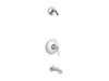 KOHLER TLS5318-4-CP Refinia Rite-Temp Bath And Shower Valve Trim With Lever Handle And Spout, Less Showerhead in Polished Chrome