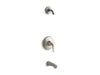 KOHLER TLS5318-4-BN Refinia Rite-Temp Bath And Shower Valve Trim With Lever Handle And Spout, Less Showerhead in Vibrant Brushed Nickel