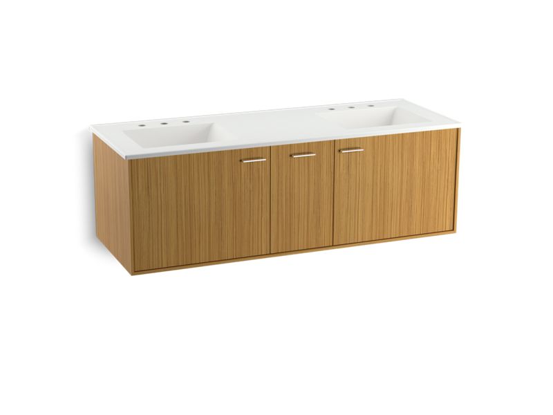 KOHLER K-99548-SD-1WN Jute 60" wall-hung bathroom vanity cabinet with 2 doors and 1 split drawer
