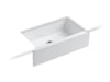 KOHLER 6546-4U-0 Dickinson 33" X 22-1/8" X 8-5/8" Undermount Single-Bowl Farmhouse Kitchen Sink With 4 Oversize Faucet Holes in White