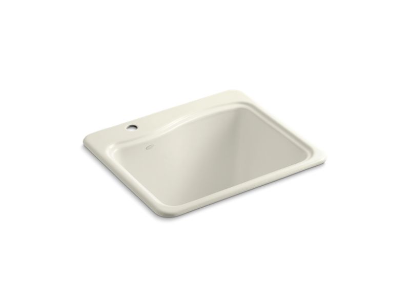 KOHLER K-6657-1 River Falls 25" x 22' x 14-15/16" top-mount utility sink with single faucet hole on deck on left side