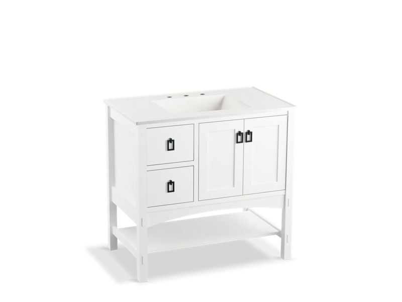 KOHLER K-99556-L-1WA Marabou 36" bathroom vanity cabinet with 2 doors and 2 drawers on left