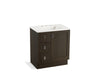 KOHLER K-99530-TKL-1WC Poplin 30" bathroom vanity cabinet with toe kick, 1 door and 3 drawers on left