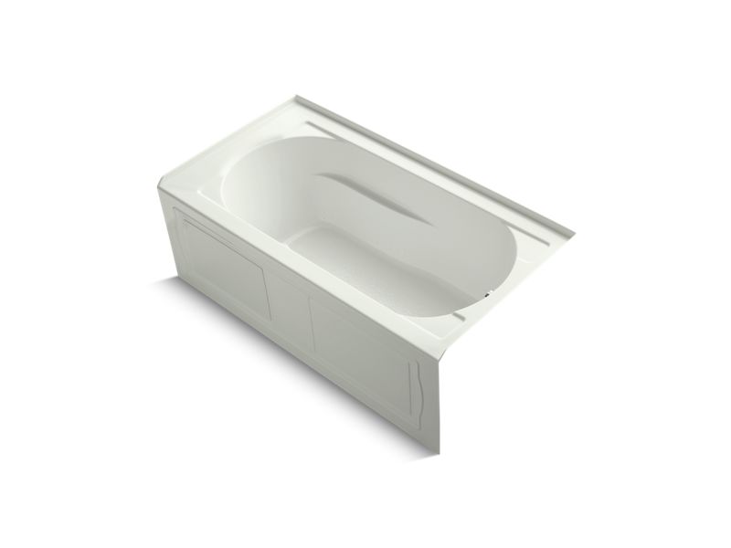 KOHLER K-1357-GRA-NY Devonshire 60" x 32" alcove BubbleMassage(TM) Air Bath with integral apron, integral flange, right-hand drain and heater