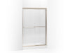 KOHLER 702208-G54-ABV Fluence Sliding Shower Door, 70-5/16" H X 44-5/8 - 47-5/8" W, With 1/4" Thick Falling Lines Glass in Anodized Brushed Bronze