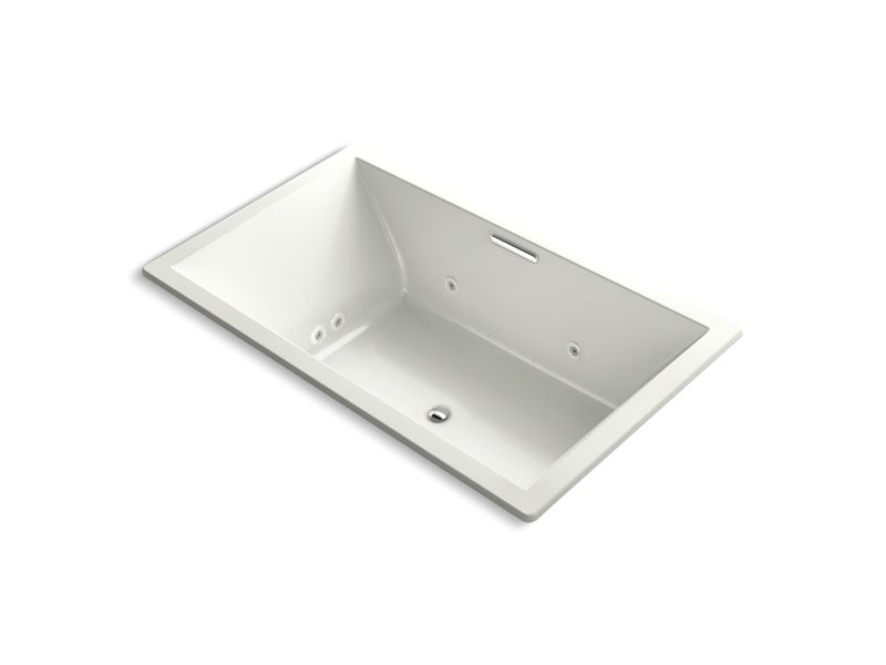 KOHLER K-1174-XH2G-NY Underscore Rectangle 72" x 42" drop-in whirlpool + BubbleMassage(TM) Air Bath with center drain
