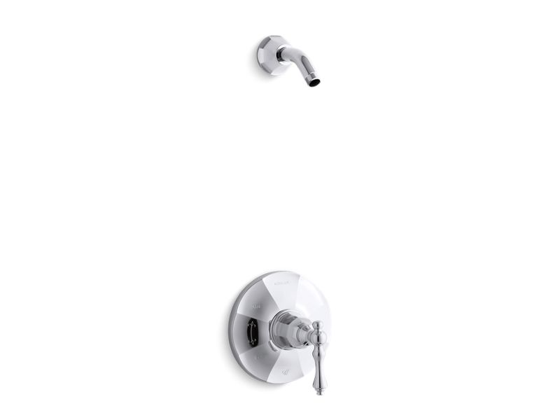 KOHLER TLS13493-4-CP Kelston Rite-Temp(R) Shower Valve Trim With Lever Handle, Less Showerhead in Polished Chrome