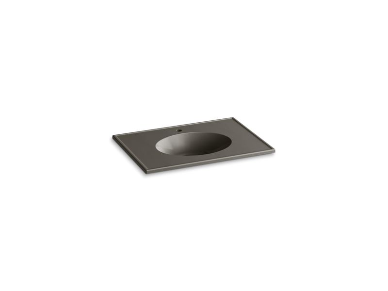 KOHLER K-2796-1 Ceramic/Impressions 31" oval vanity-top bathroom sink with single faucet hole