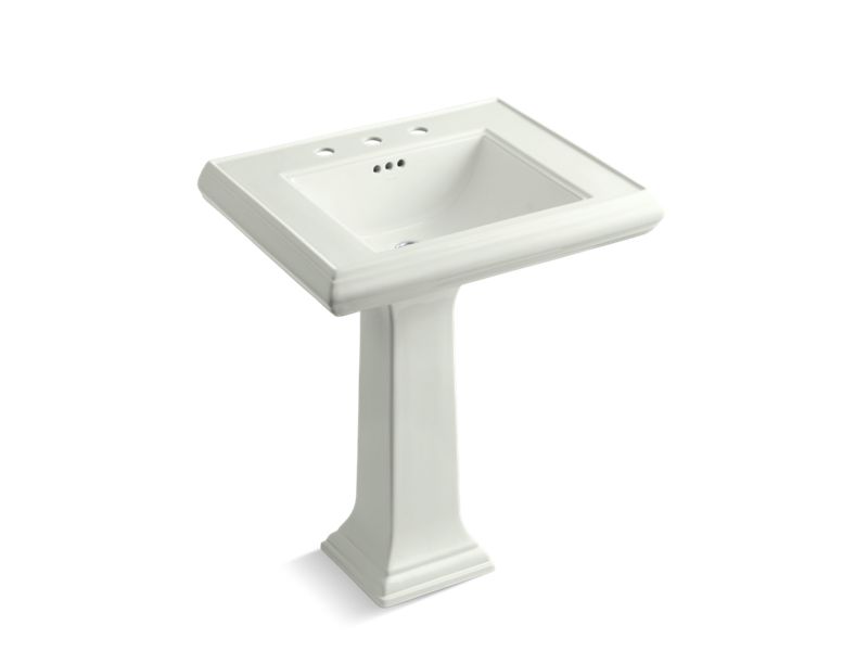 KOHLER 2258-8 Memoirs Classic 27" pedestal bathroom sink with 8" widespread faucet holes