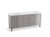 KOHLER K-99538-LG-1WT Poplin 72" bathroom vanity cabinet with legs, 4 doors and 3 drawers