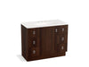 KOHLER K-99562-TK-1WB Poplin 42" bathroom vanity cabinet with toe kick, 1 door and 6 drawers