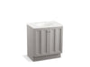 KOHLER K-99515-TK-1WT Damask 30" bathroom vanity cabinet with toe kick and 2 doors